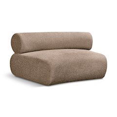 Bale Brown Chenille Fabric Upholstered Modular Armless Chair
