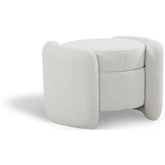 Horizon Cream Boucle Fabric Ottoman
