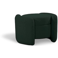 Horizon Green Boucle Fabric Ottoman