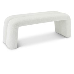 Arc Cream Boucle Fabric Bench