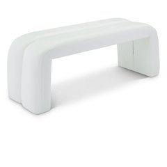 Arc White Vegan Leather Bench