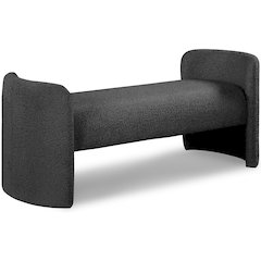 Peyton Black Boucle Fabric Bench