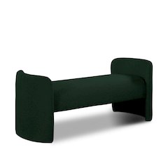 Peyton Green Boucle Fabric Bench