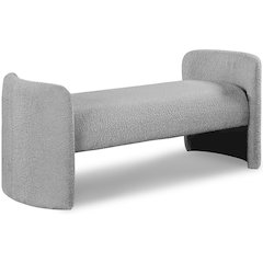Peyton Grey Boucle Fabric Bench