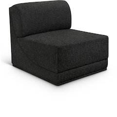 Ollie Black Boucle Fabric Armless