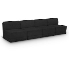 Ollie Black Boucle Fabric Modular Sofa