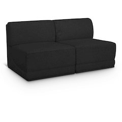 Ollie Black Boucle Fabric Modular Sofa