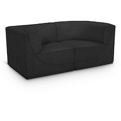 Ollie Black Boucle Fabric Modular Sofa
