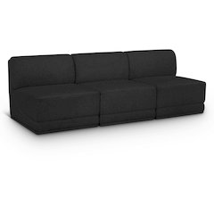 Ollie Black Boucle Fabric Modular Sofa