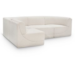Ollie Cream Boucle Fabric Modular Sectional