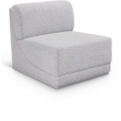 Ollie Grey Boucle Fabric Armless