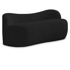 Flair Black Boucle Fabric Bench