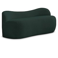 Flair Green Boucle Fabric Bench