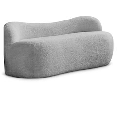 Flair Grey Boucle Fabric Bench