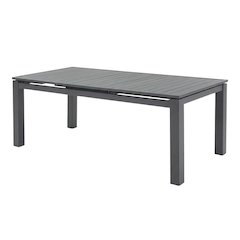 Contemporary Outdoor Dining Table In Grey Finish With Adjustable Width