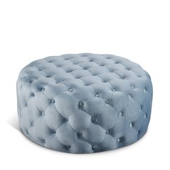 Addison Sky Blue Velvet Ottoman/Bench