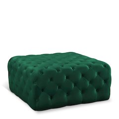 Ariel Green Velvet Ottoman/Bench