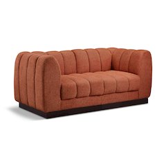 Quinn Cognac Chenille Fabric Modular Sofa
