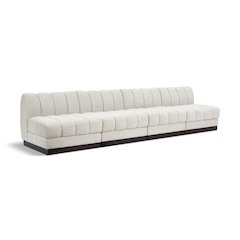 Quinn Cream Chenille Fabric Modular Sofa