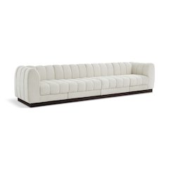 Quinn Cream Chenille Fabric Modular Sofa