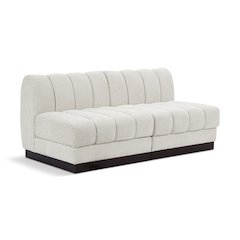 Quinn Cream Chenille Fabric Modular Sofa