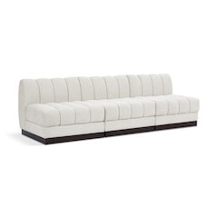 Quinn Cream Chenille Fabric Modular Sofa