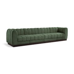 Quinn Green Chenille Fabric Modular Sofa