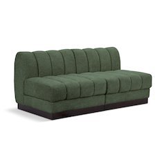 Quinn Green Chenille Fabric Modular Sofa