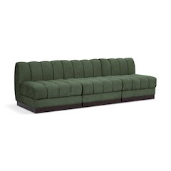 Quinn Green Chenille Fabric Modular Sofa