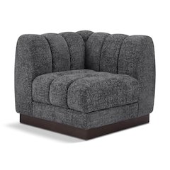 Quinn Grey Chenille Fabric Corner Chair