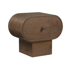 Brown Art Deco Nightstand with Sleek Finish and Compact Design