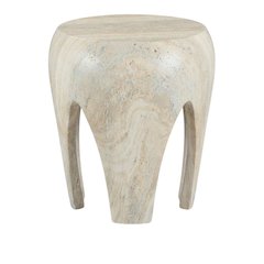 Concrete And Fiberglass Indoor/Outdoor Round End Table With Art Deco Style