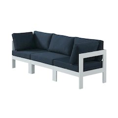Navy Fabric Outdoor Patio Modular Sofa For Contemporary Living