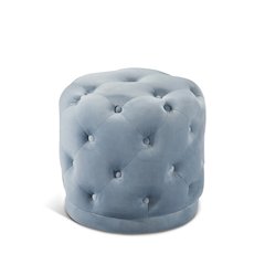 Harper Sky Blue Velvet Ottoman/Stool