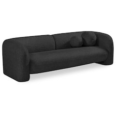 Emory Black Boucle Fabric Sofa