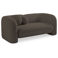 Emory Brown Boucle Fabric Loveseat