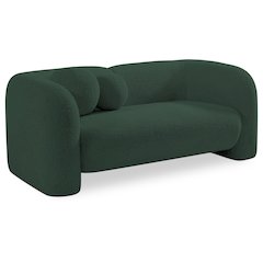 Emory Green Boucle Fabric Loveseat