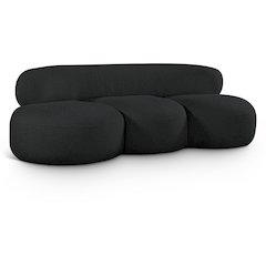 Venti Black Boucle Fabric Sofa