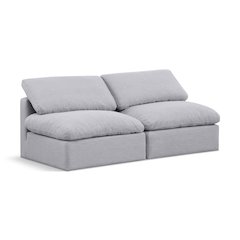 Indulge Grey Linen Textured Fabric Modular Sofa
