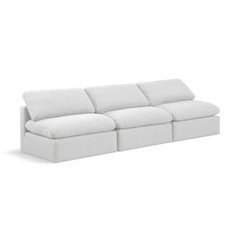 Indulge White Linen Textured Fabric Modular Sofa