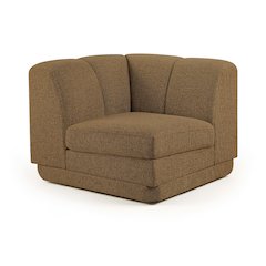 Modari Brown Fabric Upholstered Corner Chair
