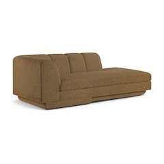 Modari Brown Fabric Upholstered Left Arm Chaise