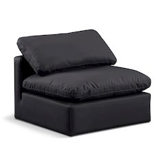 Indulge Black Vegan Leather Armless Chair