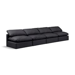Indulge Black Vegan Leather Modular Sofa