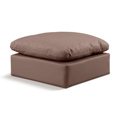 Indulge Brown Vegan Leather Ottoman