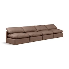 Indulge Brown Vegan Leather Modular Sofa