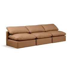 Indulge Cognac Vegan Leather Modular Sofa