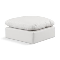 Indulge Cream Vegan Leather Ottoman