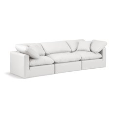 Indulge Cream Vegan Leather Modular Sofa