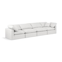 Indulge Cream Vegan Leather Modular Sofa